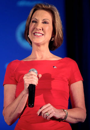 Carly Fiorina speaking at the National Federation for Republican Women's Biennial Convention in Phoenix, Arizona, September 2015. Photo credit: Gage Skidmore
