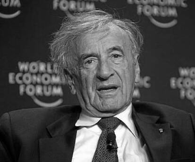 Elie Wiesel - World Economic Forum Annual Meeting Davos 2008. Remy Steinegger, World Economic Forum Derivative work: SlimVirgin at en.wikipedia [CC BY-SA 2.0 (http://creativecommons.org/licenses/by-sa/2.0)], via Wikimedia Commons