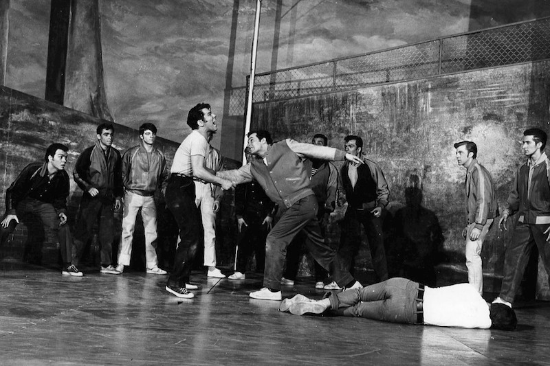 The Rumble from West Side Story 1957. Photo by Fred Fehl (eBay item photo front photo back) [Public domain], via Wikimedia Commons