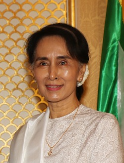 Aung San Suu Kyi. By Foreign and Commonwealth Office [CC BY 2.0] via Wikimedia Commons
