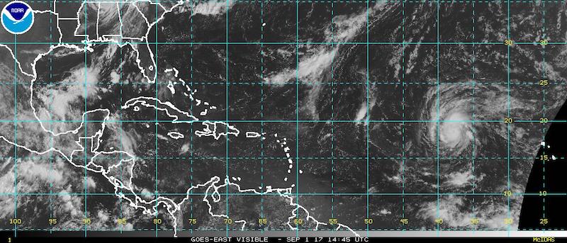 Atlantic wide view satellite image. National Hurricane Center