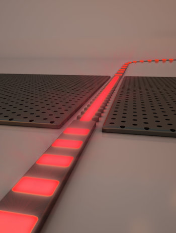 A zero-index waveguide compatible with current silicon photonic technologies. Credit: Second Bay Studios/Harvard SEAS