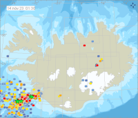 MAP: Iceland Earthquakes During The Last 48 Hours -- Iceland Met