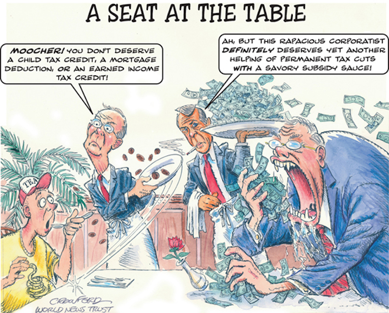 Seat at the table. Editorial cartoon by Gregory Crawford. © World News Trust 2014