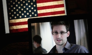 Edward Snowden during an online Q&A. Photograph: ITAR-TASS/Barcroft Media