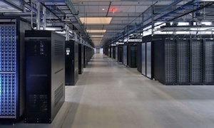Our secrets in their hands: one of four server rooms at the Facebook data centre in North Carolina. Photograph: Rainier Ehrhardt/Getty