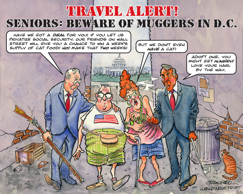 TOON: Travel Alert! Editorial cartoon by Gregory Crawford © World News Trust 2015 (CC BY-ND.4.0) 