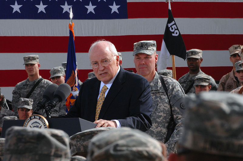 Vice President Dick Cheney in Iraq. March, 2008. By soldiersmediacenter (iraq) [CC BY 2.0 (http://creativecommons.org/licenses/by/2.0)], via Wikimedia Commons