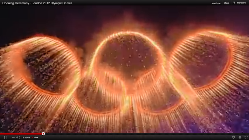 Olympics 2012. Opening ceremony London 2012 Olympic Games. YouTube screen shot. By id513128. Flickr (CC BY-NC-ND 2.0)