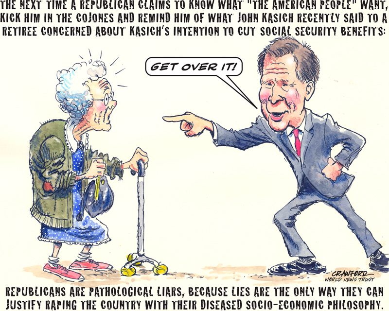 Kasich Blows It BIG Time. Editorial cartoon by Gregory Crawford. © 2016 World News Trust.