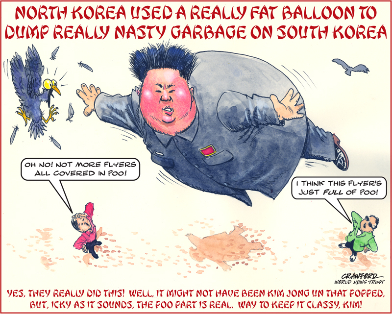 "Kim Keeps It Classy." Editorial cartoon by Gregory Crawford. Copyright 2016 World News Trust.