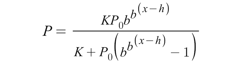 Double exponential logistic formula