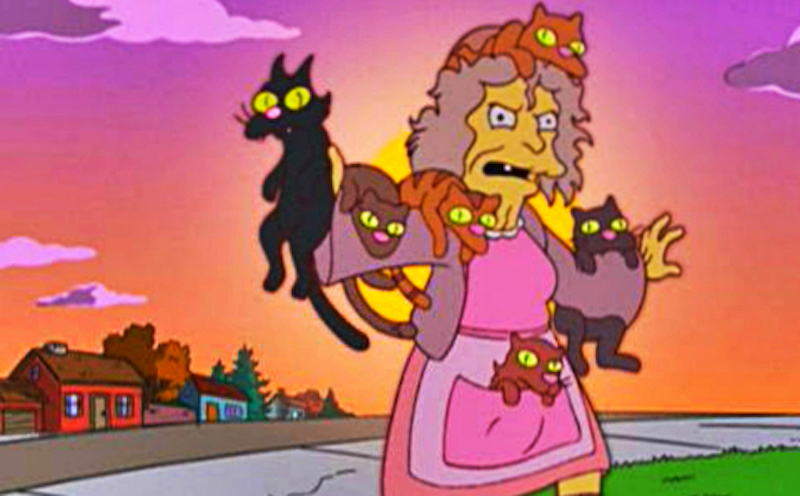 "Crazy cat lady" Eleanor Abernathy from The Simpsons