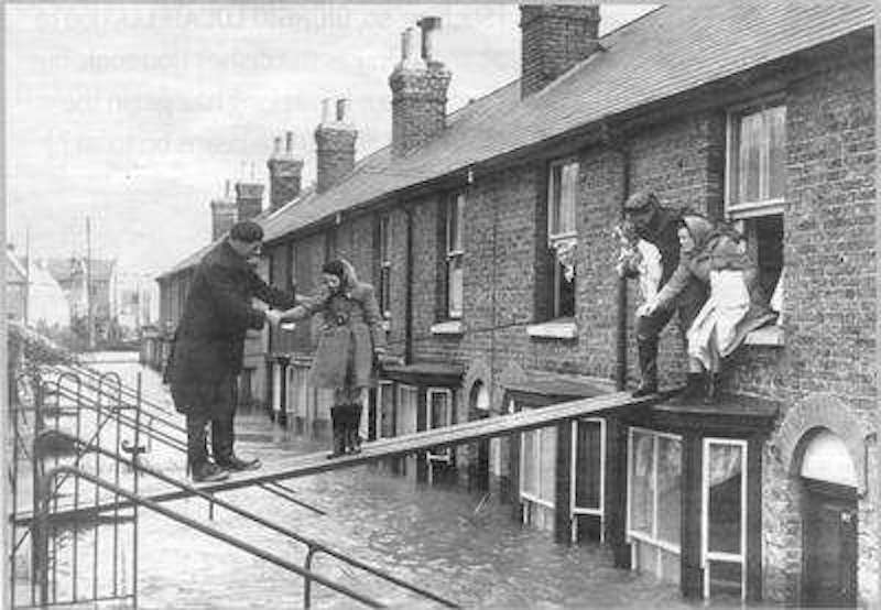 A family is evacuated during the great storm of 1953. Credit: Canterbury City Council