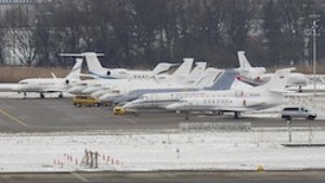 The Davos airport during the recent climate change summit