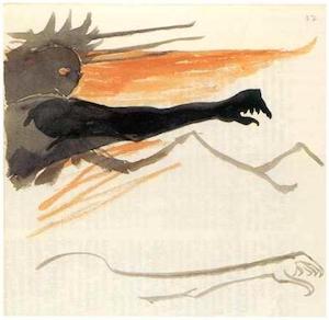 Tolkien’s watercolor of Sauron