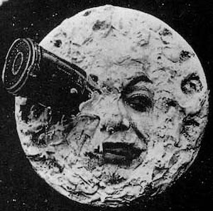 Pictured above is a frame from the 1902 movie "A Trip To The Moon."