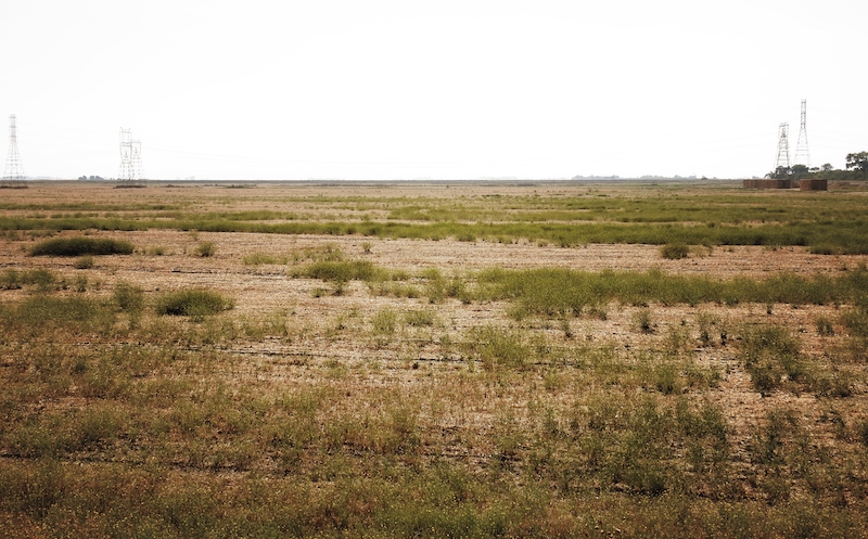 Drought-stricken farmland in California. [Eric Sonstroem / CC BY 2.0]