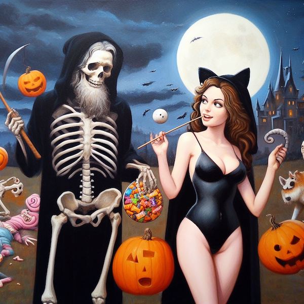 Adam and Eve on Halloween. Bing
