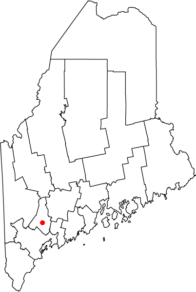 Map of Maine highlighting Lewiston