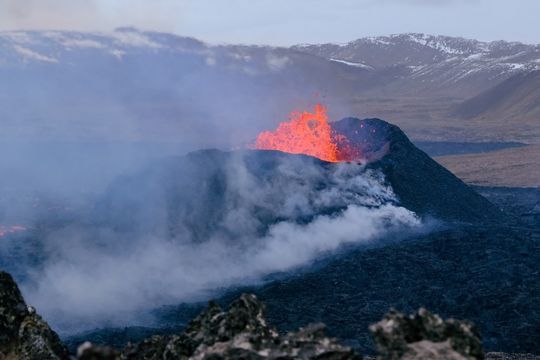 Volcano eruption at Sundhnúkur. Photo taken 10. April 2024 by Jón Bjarni Friðriksson/IMO.