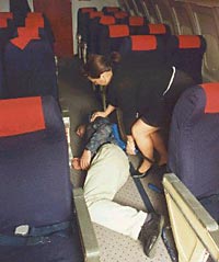 Air Rage Offender in Restraints